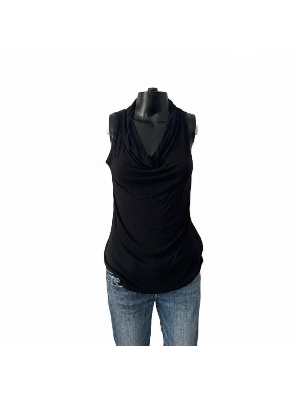 Mossimo Black Draped Sleeveless Tank Top Size XS